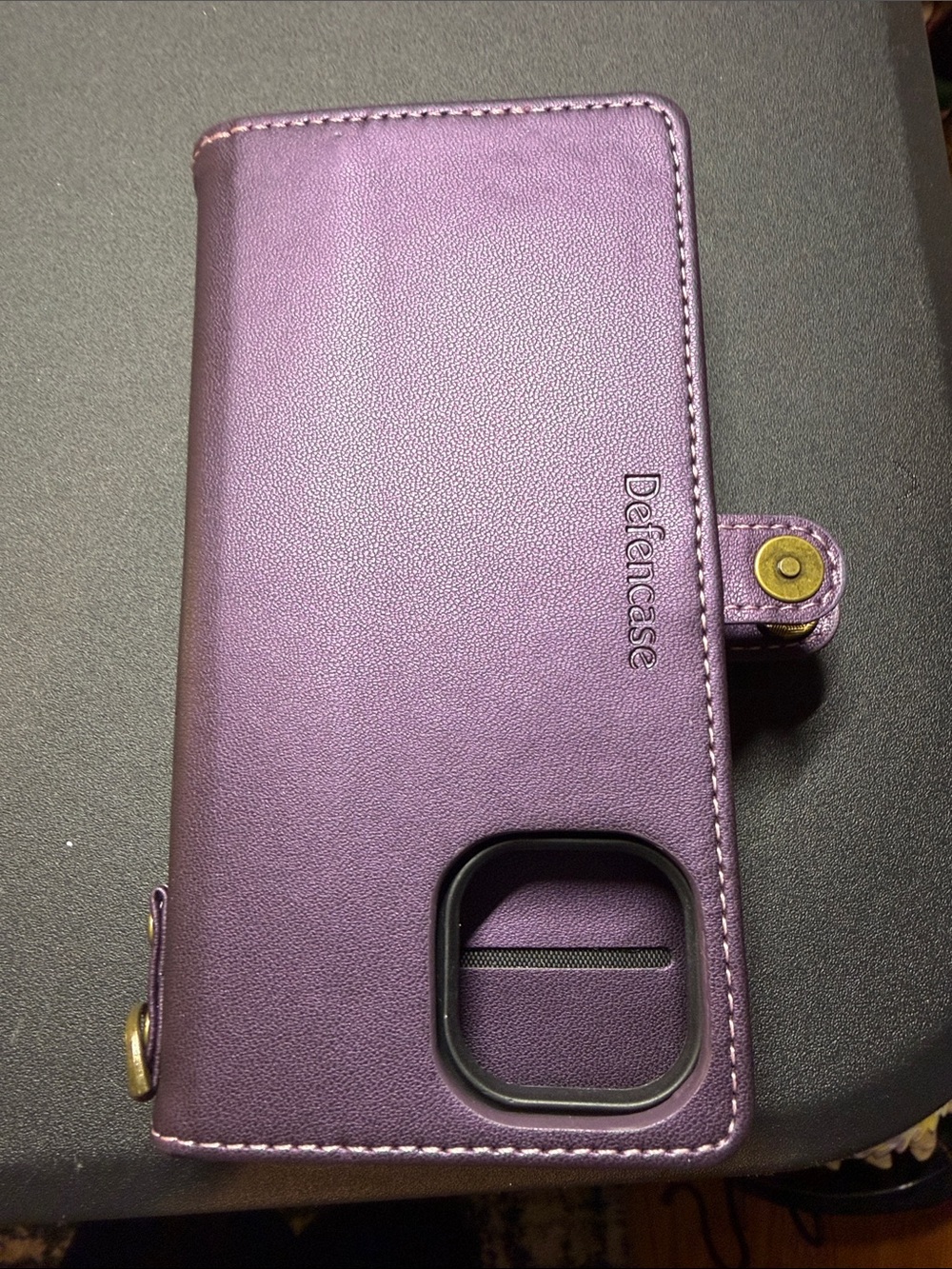 Purple Wallet Phone Case with Card Slot for iPhone 15